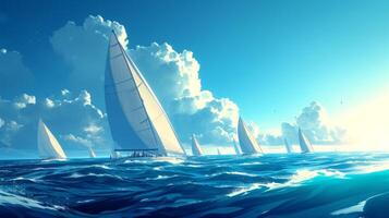 AI generated Beautiful background for Regatta advertising photo