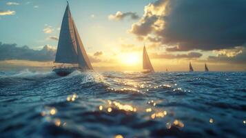 AI generated Beautiful background for Regatta advertising photo