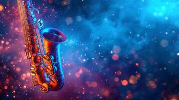 AI generated Beautiful background for sax concert extensions advertising photo