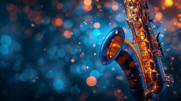 AI generated Beautiful background for sax concert extensions advertising photo