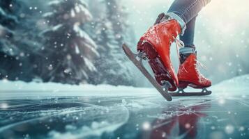 AI generated Beautiful background for skating advertising photo