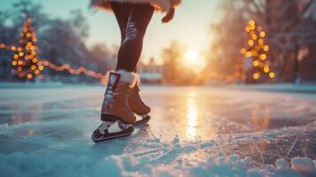 AI generated Beautiful background for skating advertising photo