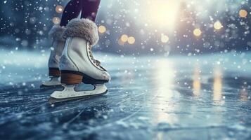 AI generated Beautiful background for skating advertising photo