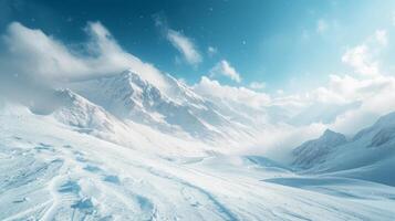 AI generated Beautiful background for ski advertising photo