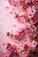 AI generated Beautiful background for spring party advertising photo