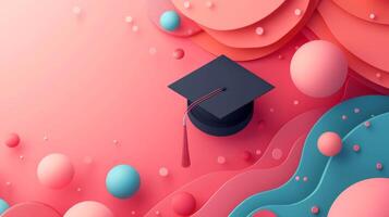 AI generated Beautiful minimalist background for graduation party advertisin photo