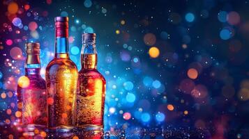 AI generated Abstract beautiful background for alcohol store advertising. photo