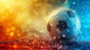 AI generated Abstract beautiful background for soccer championship advertising . photo