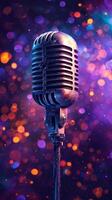 AI generated Beautiful background for Karaoke party advertising. photo