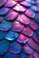 AI generated Beautiful background from mermaid scales photo