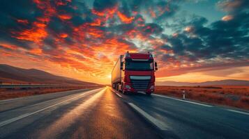 AI generated Beautiful photography for Freight transportation services advertising. photo