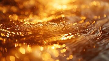 AI generated A lustrous golden sheen spreading like liquid gold, exuding opulence and grandeur.. photo