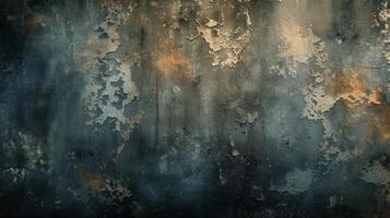 AI generated A moody, grunge composition with distressed textures and dark, brooding color palette. photo