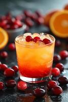 AI generated A tropical fusion of vodka, peach schnapps, cranberry, and orange juice photo