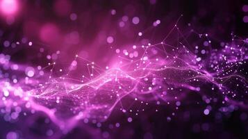 AI generated Abstract Background with a Purple Technology Network. photo