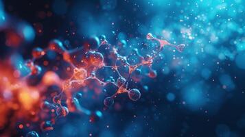 AI generated An abstract representation of molecular interactions, resembling an intricate dance of atoms. photo