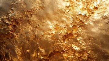 AI generated An opulent golden texture resembling molten metal, radiating warmth and luxury photo