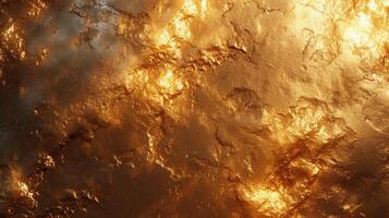 AI generated An opulent golden texture resembling molten metal, radiating warmth and luxury photo