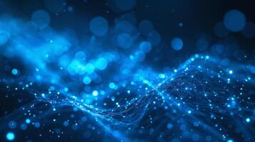 AI generated Blue Technology Network for an Abstract Background. photo