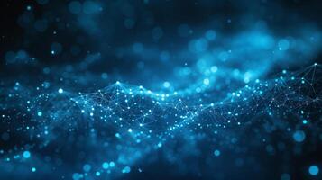 AI generated Blue Technology Network for an Abstract Background. photo