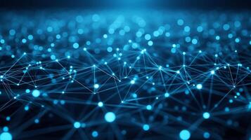AI generated Blue Technology Network for an Abstract Background. photo