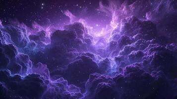 AI generated Describing an Abstract Purple Night Sky and Clouds Background. photo