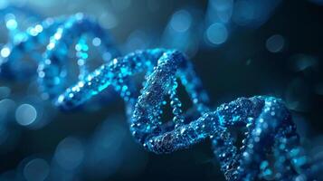 AI generated DNA double helix strands forming an elegant, abstract pattern symbolizing genetic code photo