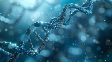 AI generated DNA double helix strands forming an elegant, abstract pattern symbolizing genetic code photo