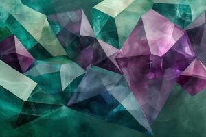 AI generated Geometric patterns of emerald and amethyst, a symphony of opulent shapes and colors. photo