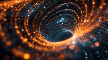 AI generated Swirling binary code forms a mesmerizing vortex, embodying the digital universe's infinite possibilities. photo