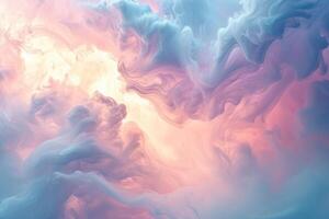 AI generated Whimsical pastel swirls resembling a watercolor sky, announcing the arrival of spring with grace. photo