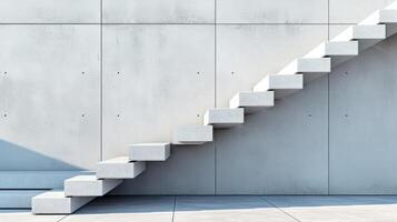 AI generated A minimalist architectural detail - a concrete staircase with clean lines and no embellishments. photo