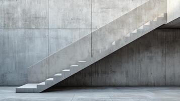 AI generated A minimalist architectural detail - a concrete staircase with clean lines and no embellishments. photo