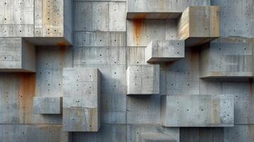 AI generated An abstract composition of concrete blocks and their subtle variations in texture and color. photo