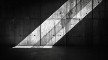 AI generated Geometric patterns of shadow and light on a concrete surface, evoking modern simplicity. photo