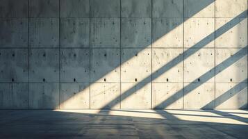 AI generated Geometric patterns of shadow and light on a concrete surface, evoking modern simplicity. photo