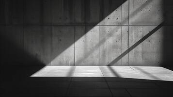 AI generated Geometric patterns of shadow and light on a concrete surface, evoking modern simplicity. photo