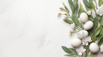 AI generated A sophisticated Easter invitation design featuring a lone, gracefully scripted word on a clean background.. photo