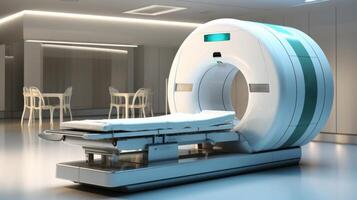 AI generated A state-of-the-art MRI scanner, offering high-resolution imaging for precise medical diagnostics. photo