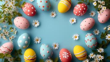 AI generated A festive backdrop for your Easter memories, enclosed within an egg-shaped frame photo