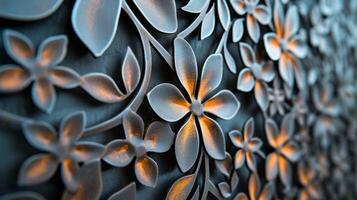 AI generated A precise laser-cut pattern on metal, embodying precision craftsmanship photo