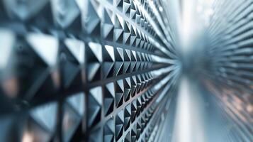 AI generated An abstract steel surface, reflecting precision engineering with polished, geometric patterns photo