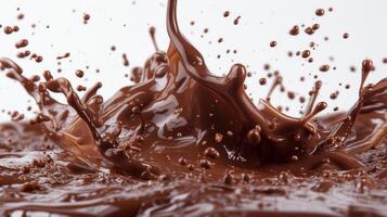 AI generated Abstract art of melting chocolate, ideal for showcasing dessert creations photo