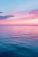AI generated Soft, pastel hues reflecting off a tranquil seascape during twilight. photo