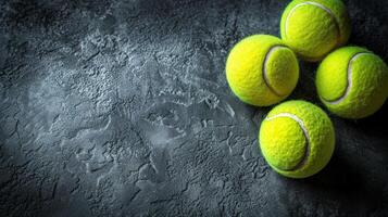 ai generado tenis elegancia. crujiente líneas y tenis pelota motivos exudar el gracia y precisión de tenis foto