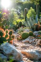 AI generated A cactus garden photo