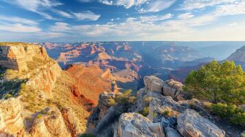 AI generated Witnessing the wonder of the Grand Canyon, with its vast, colorful landscapes photo