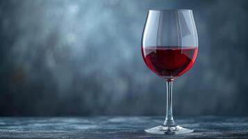 AI generated An elegant wine glass filled with deep red Cabernet Sauvignon, showcasing its rich hue photo