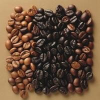 AI generated Coffee beans in various shades and sizes form a harmonious composition photo