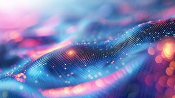 AI generated Iridescent holographic patterns against a clean, bright technological canvas photo